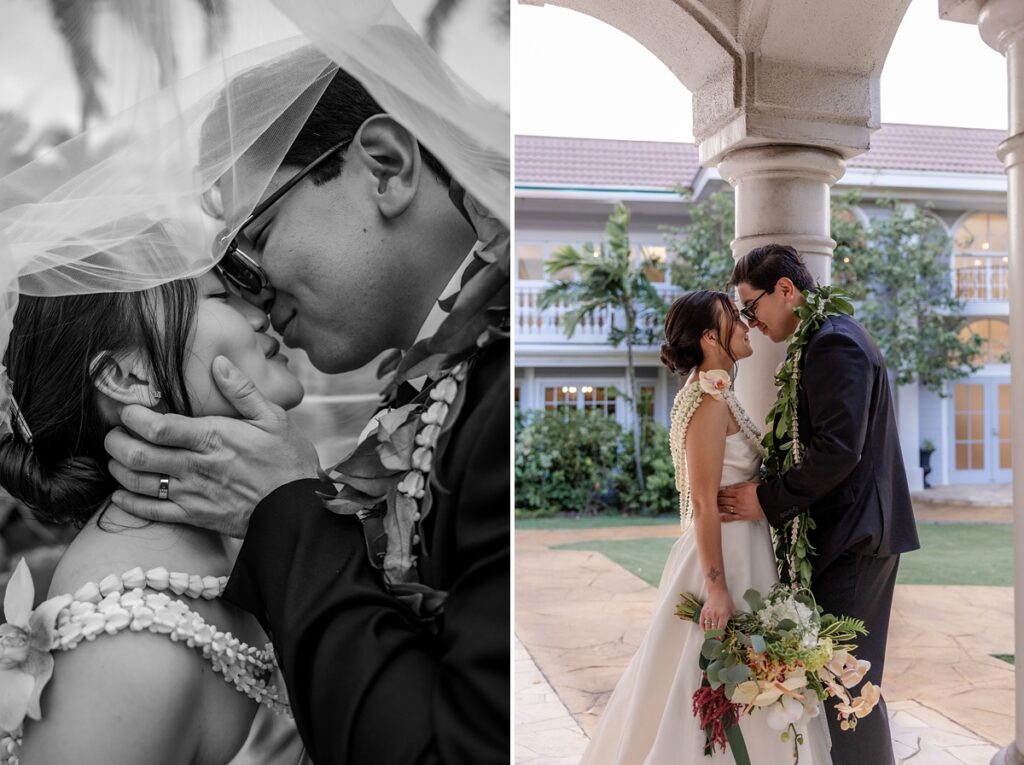 couple getting married at Waikiki Leia in Oahu, Hawaii with Iwalani Photography